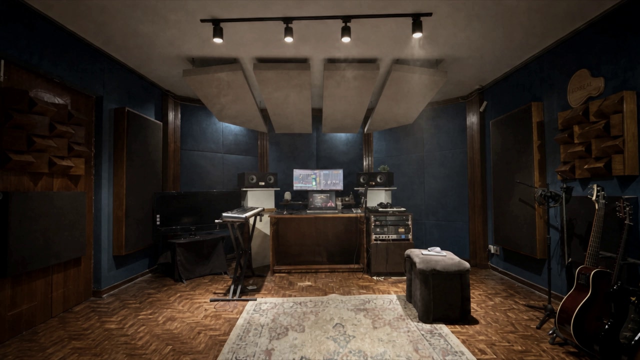 The control room at At Foes Studio, Kathmandu